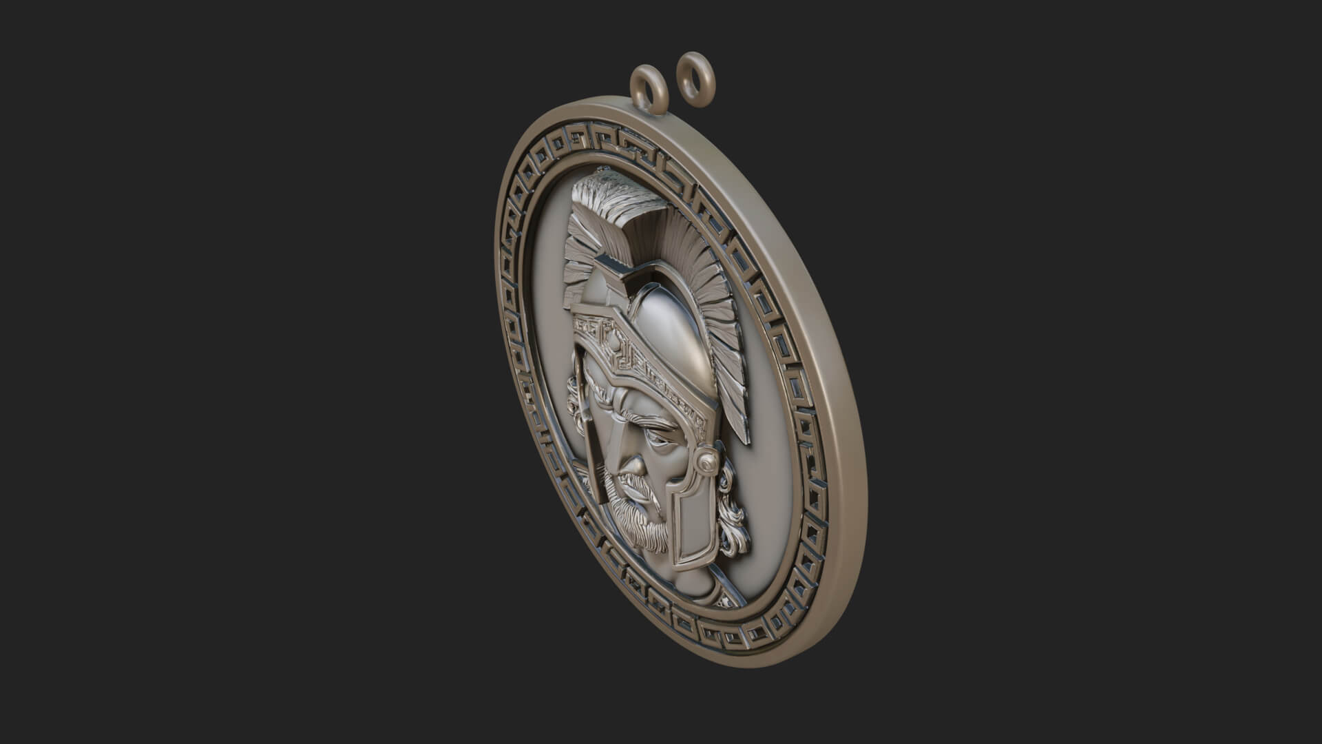 Spartan Helm Oval Plaque Design 1 3D Print Model 3D Model
