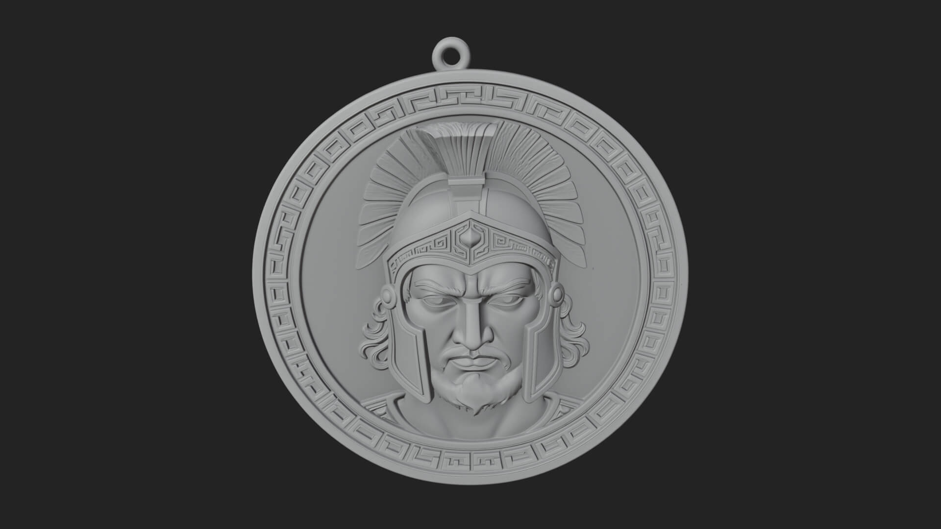 Spartan Helm Oval Plaque Design 1 3D Print Model 3D Model
