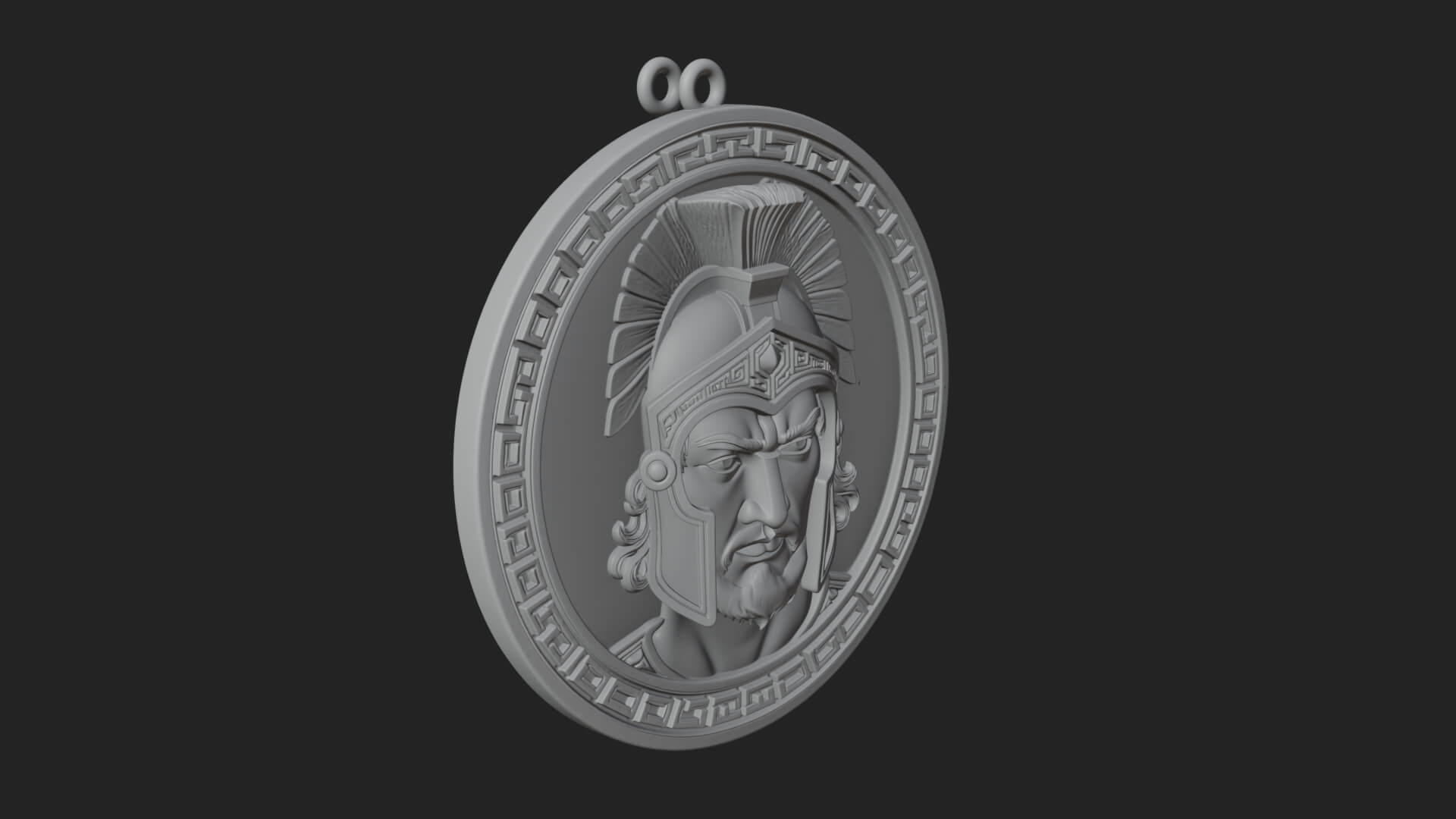 Spartan Helm Oval Plaque Design 1 3D Print Model 3D Model