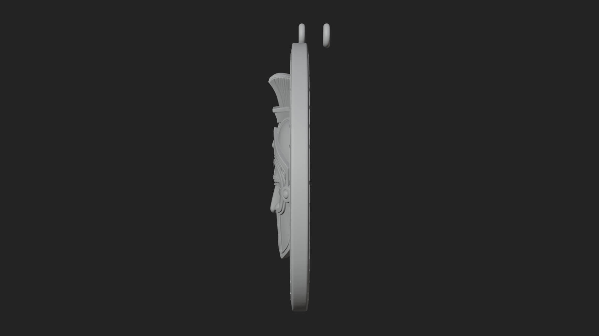Spartan Helm Oval Plaque Design 1 3D Print Model 3D Model