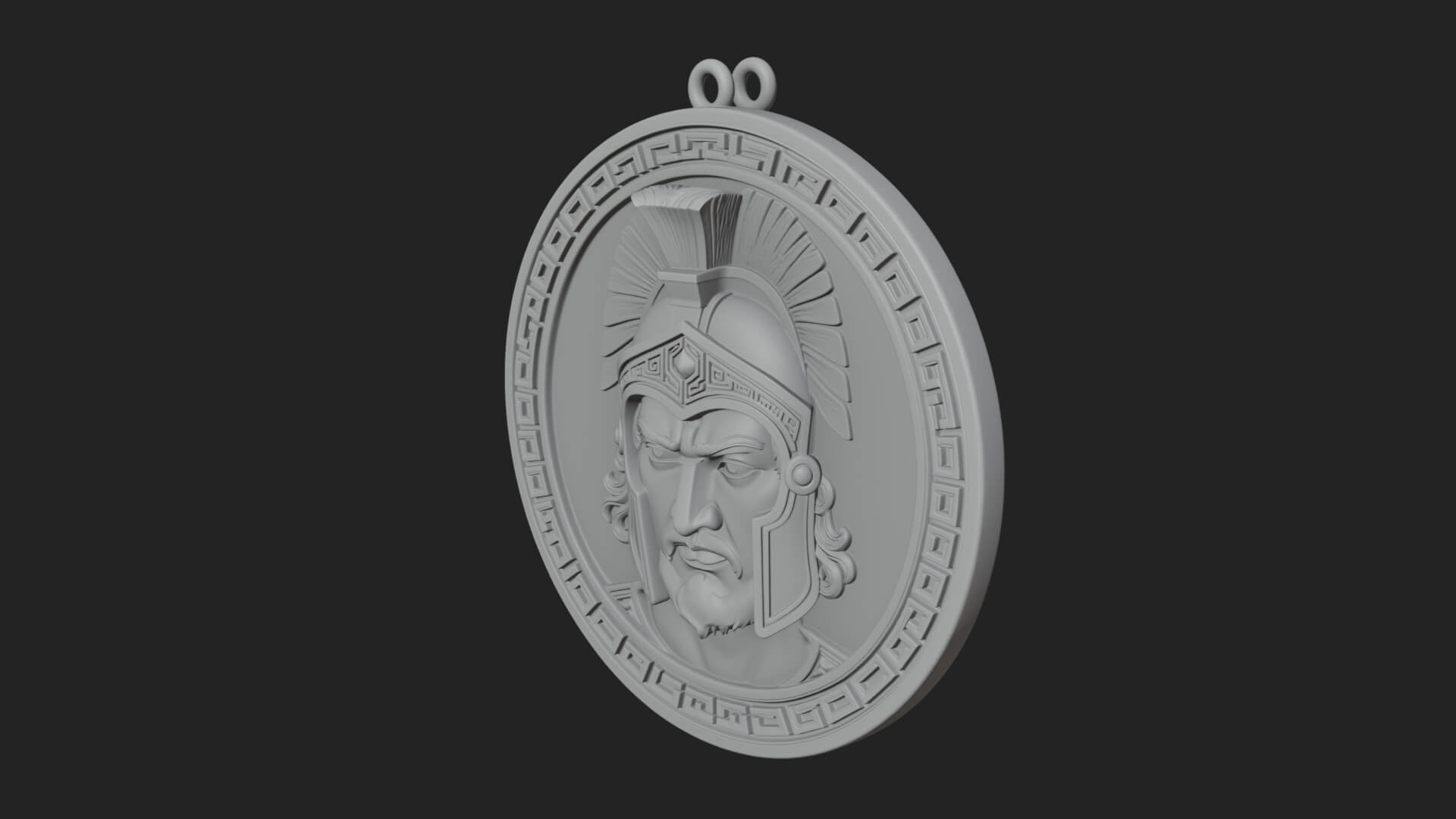 Spartan Helm Oval Plaque Design 1 3D Print Model 3D Model