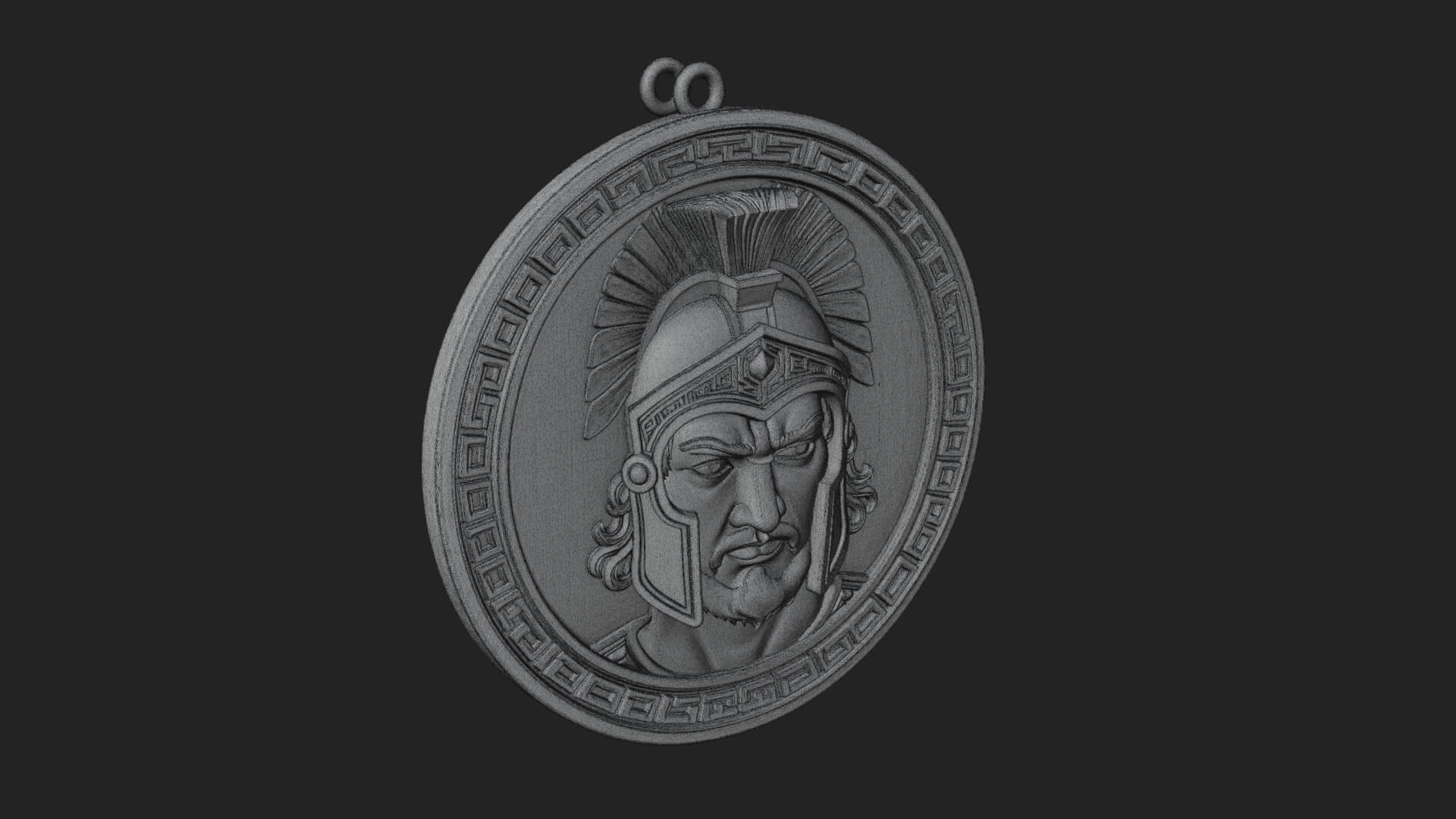 Spartan Helm Oval Plaque Design 1 3D Print Model 3D Model