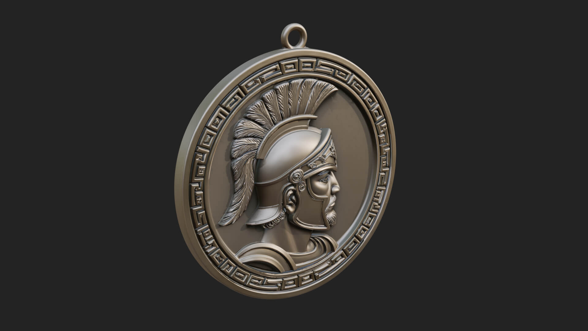 Spartan Helm Oval Plaque Design 2 3D Print Model 3D Model