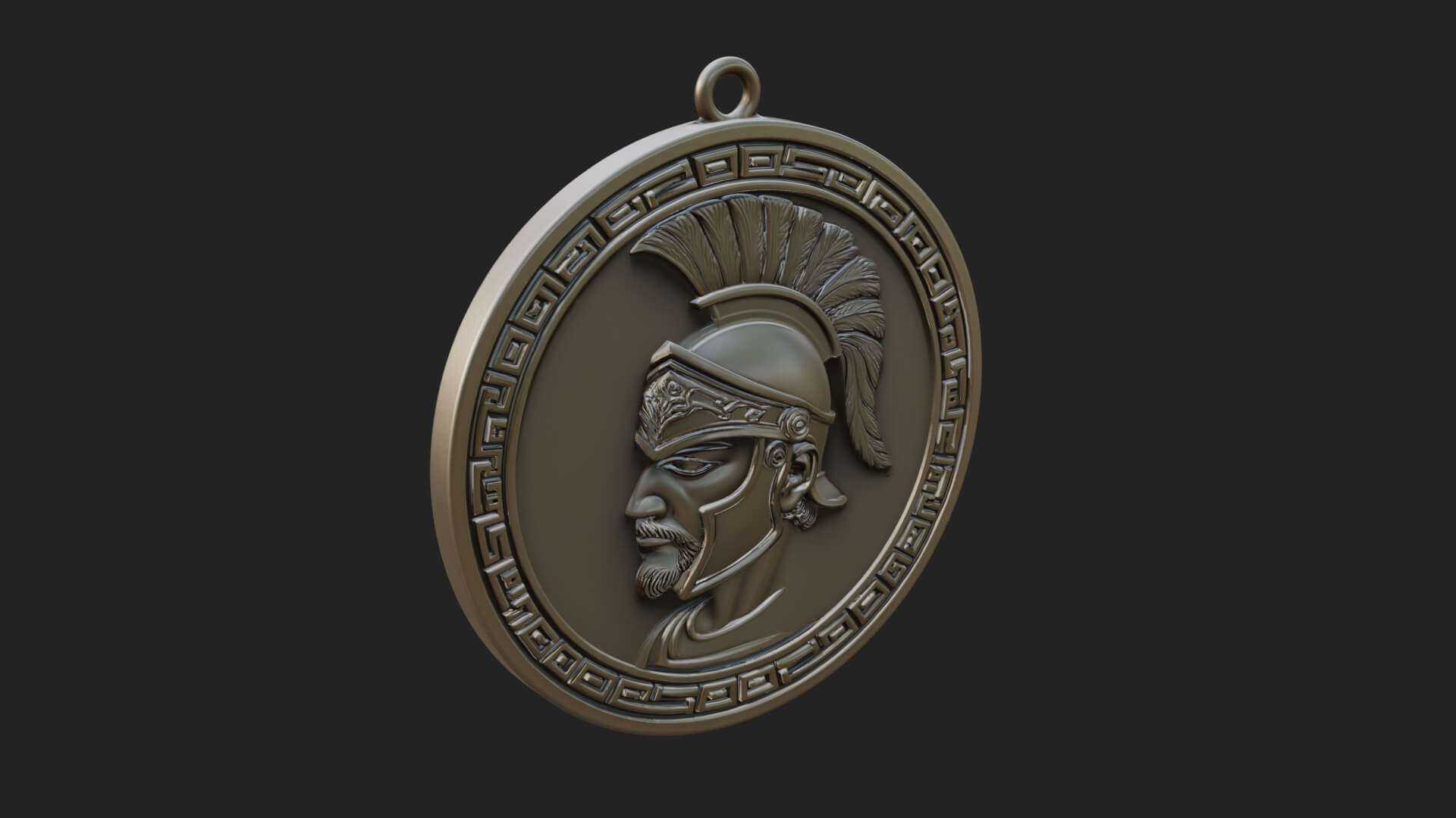 Spartan Helm Oval Plaque Design 2 3D Print Model 3D Model
