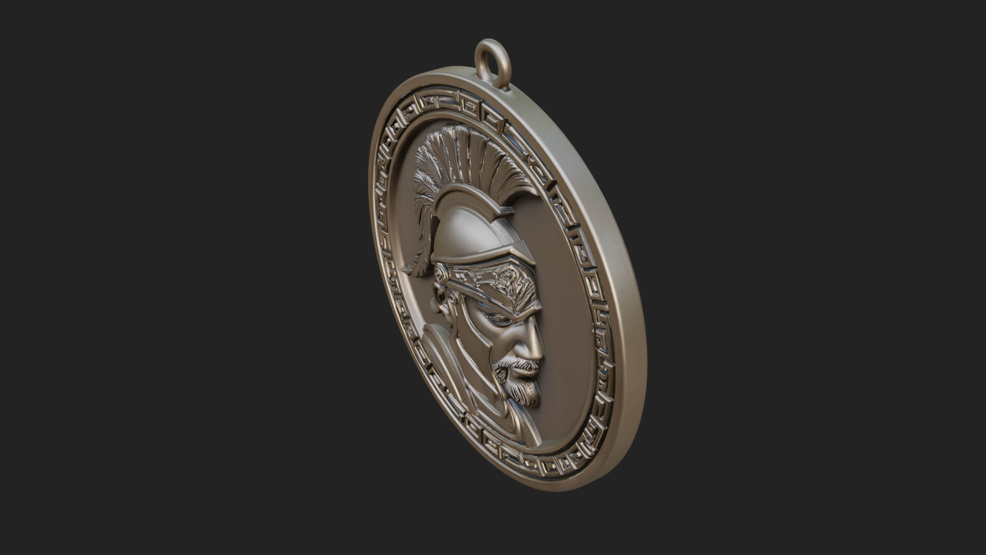 Spartan Helm Oval Plaque Design 2 3D Print Model 3D Model