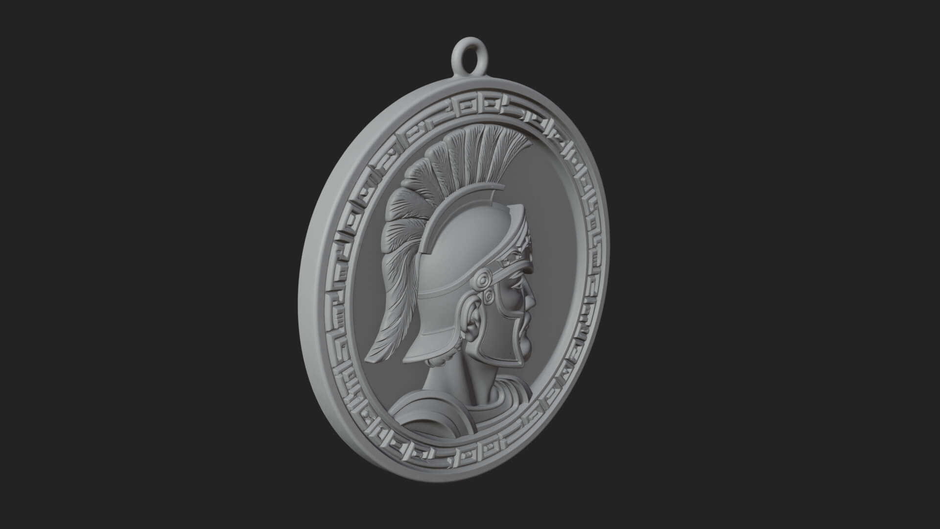 Spartan Helm Oval Plaque Design 2 3D Print Model 3D Model