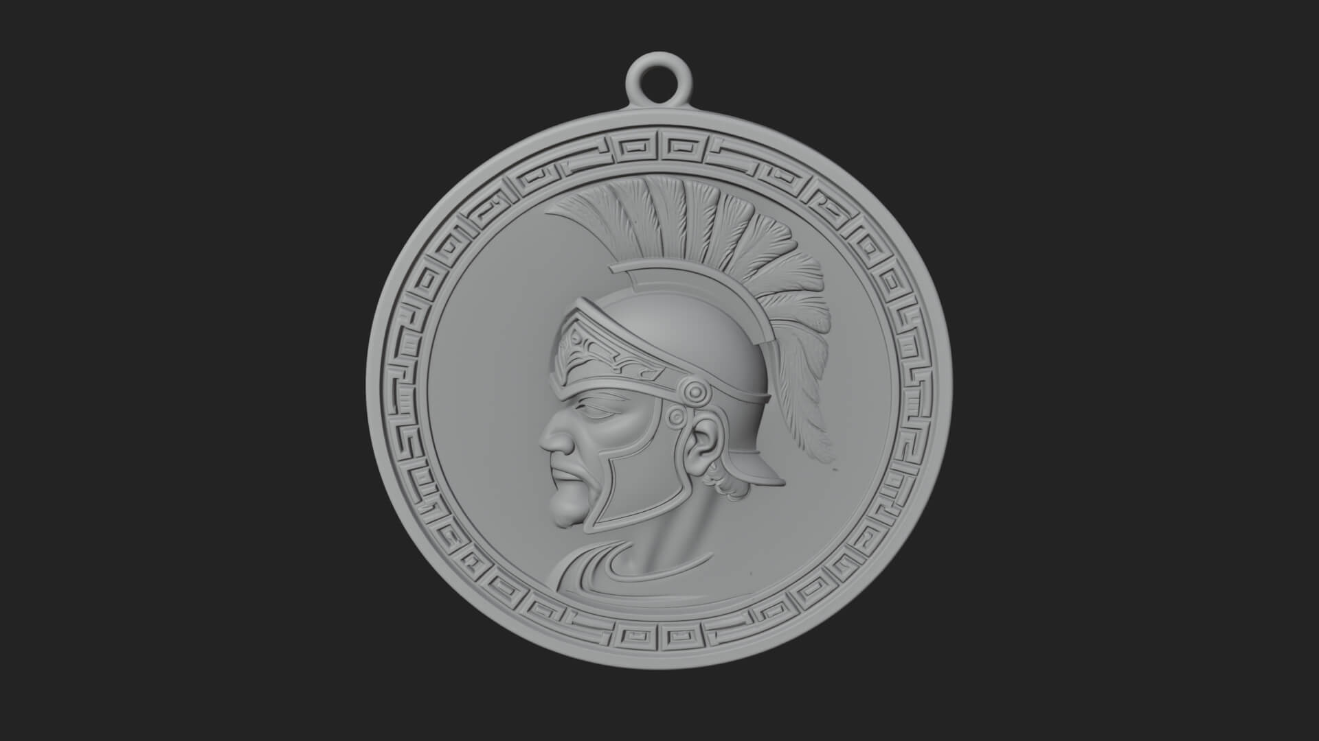 Spartan Helm Oval Plaque Design 2 3D Print Model 3D Model