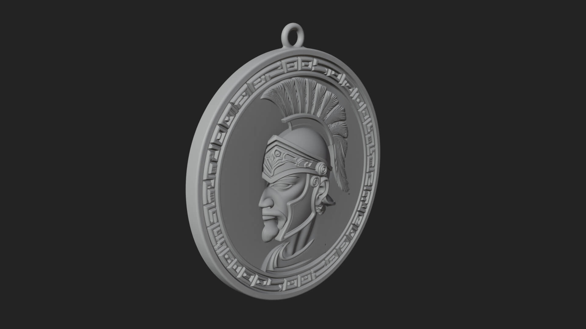 Spartan Helm Oval Plaque Design 2 3D Print Model 3D Model