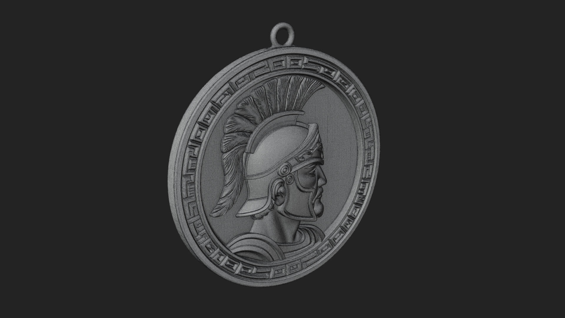 Spartan Helm Oval Plaque Design 2 3D Print Model 3D Model