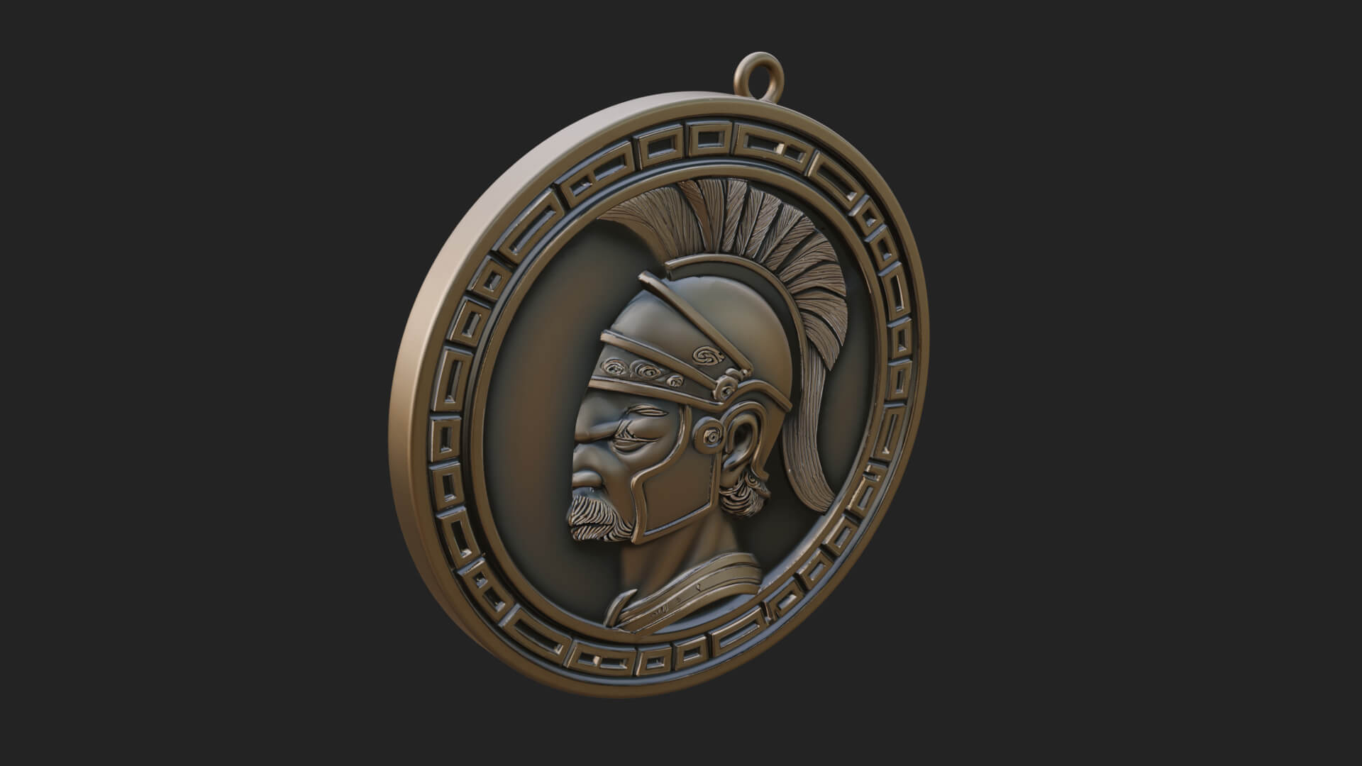 Spartan Helm Oval Plaque Design 3 3D Print Model 3D Model