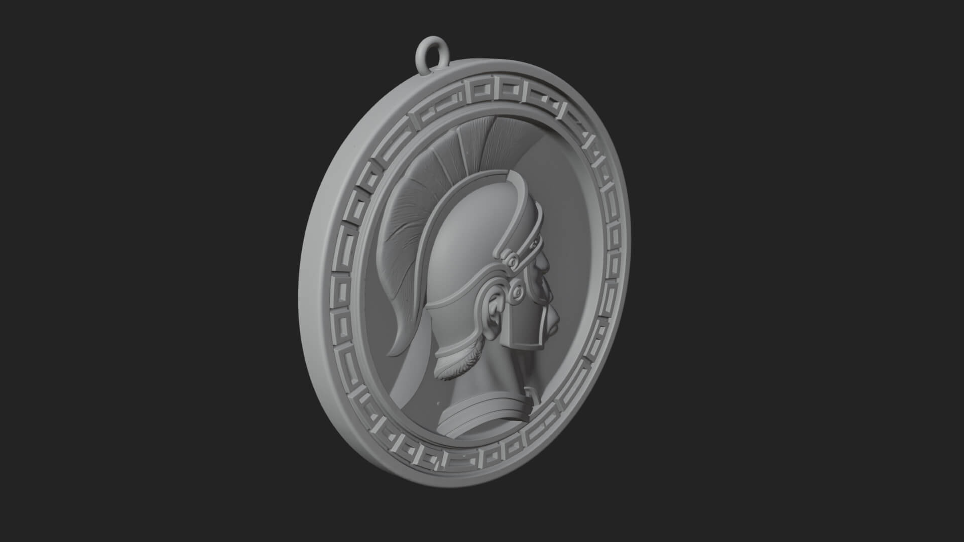 Spartan Helm Oval Plaque Design 3 3D Print Model 3D Model