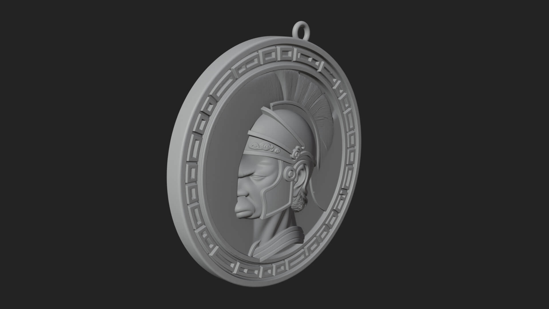 Spartan Helm Oval Plaque Design 3 3D Print Model 3D Model