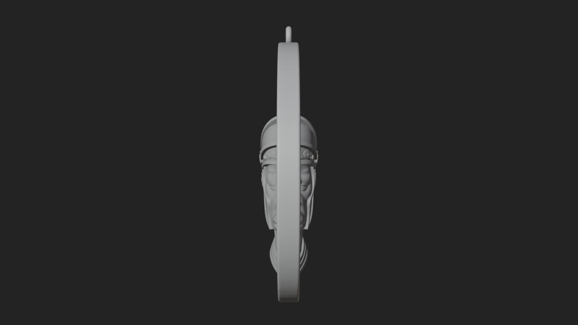 Spartan Helm Oval Plaque Design 3 3D Print Model 3D Model