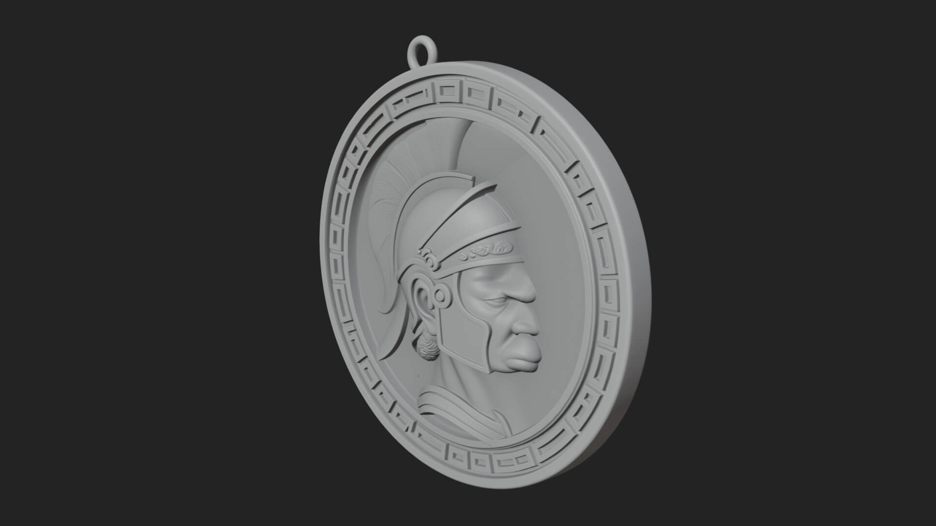 Spartan Helm Oval Plaque Design 3 3D Print Model 3D Model