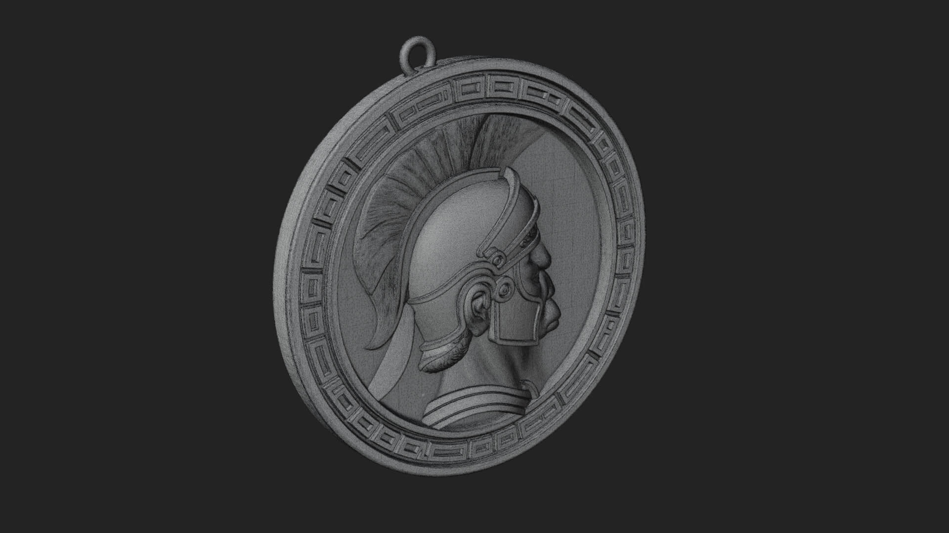 Spartan Helm Oval Plaque Design 3 3D Print Model 3D Model