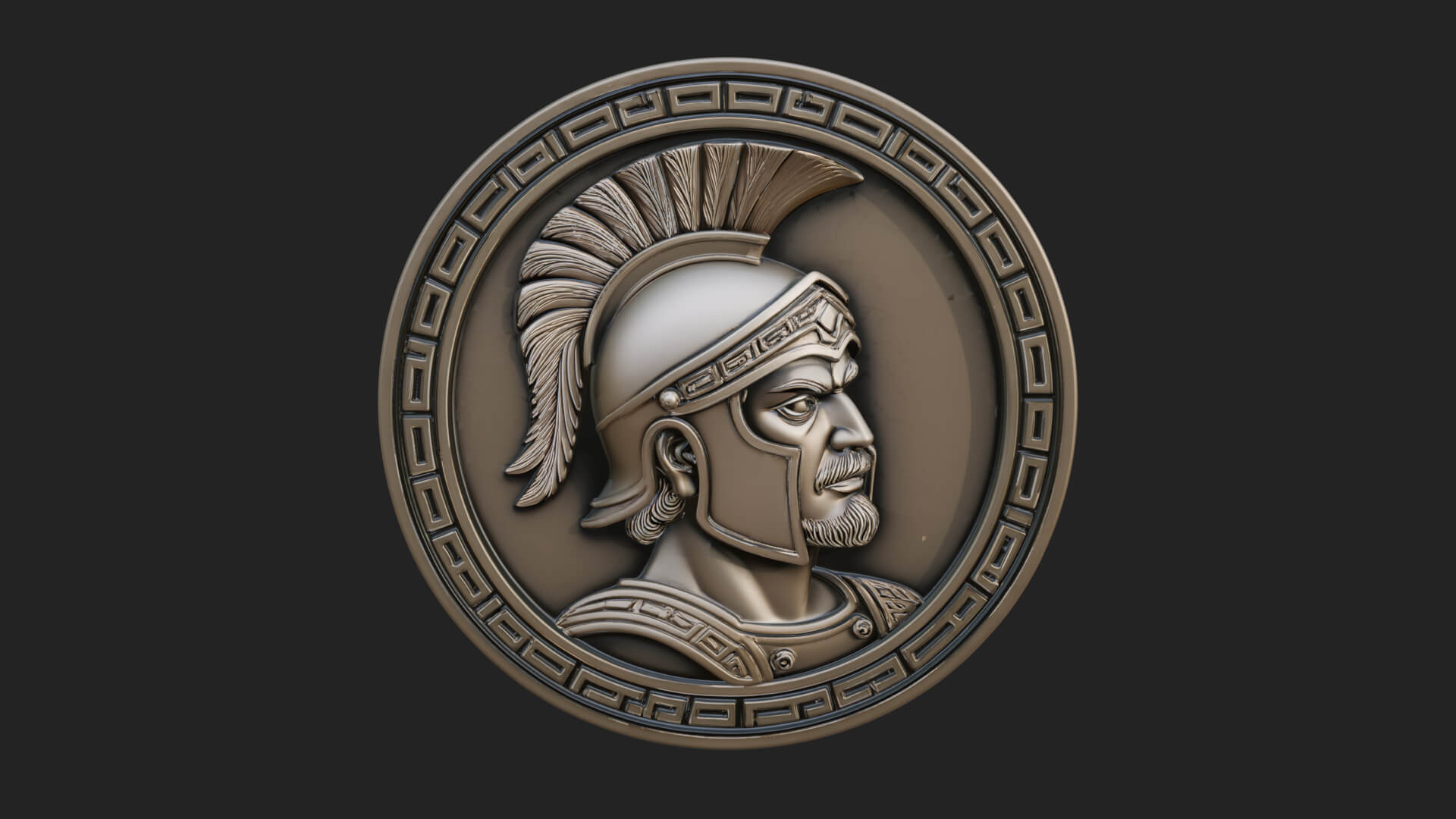 Spartan Helm Oval Plaque Design 4 3D Print Model 3D Model
