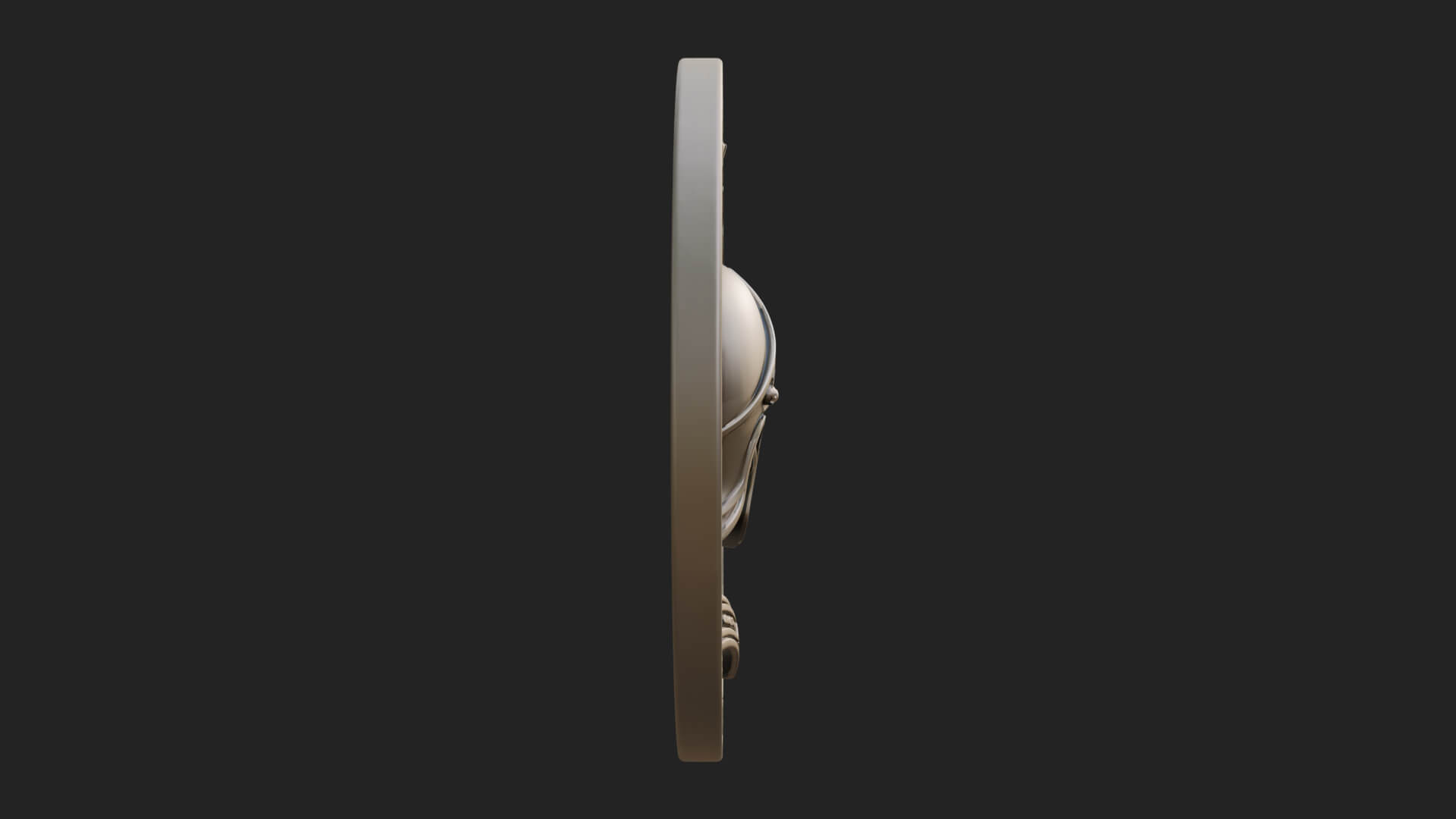 Spartan Helm Oval Plaque Design 4 3D Print Model 3D Model