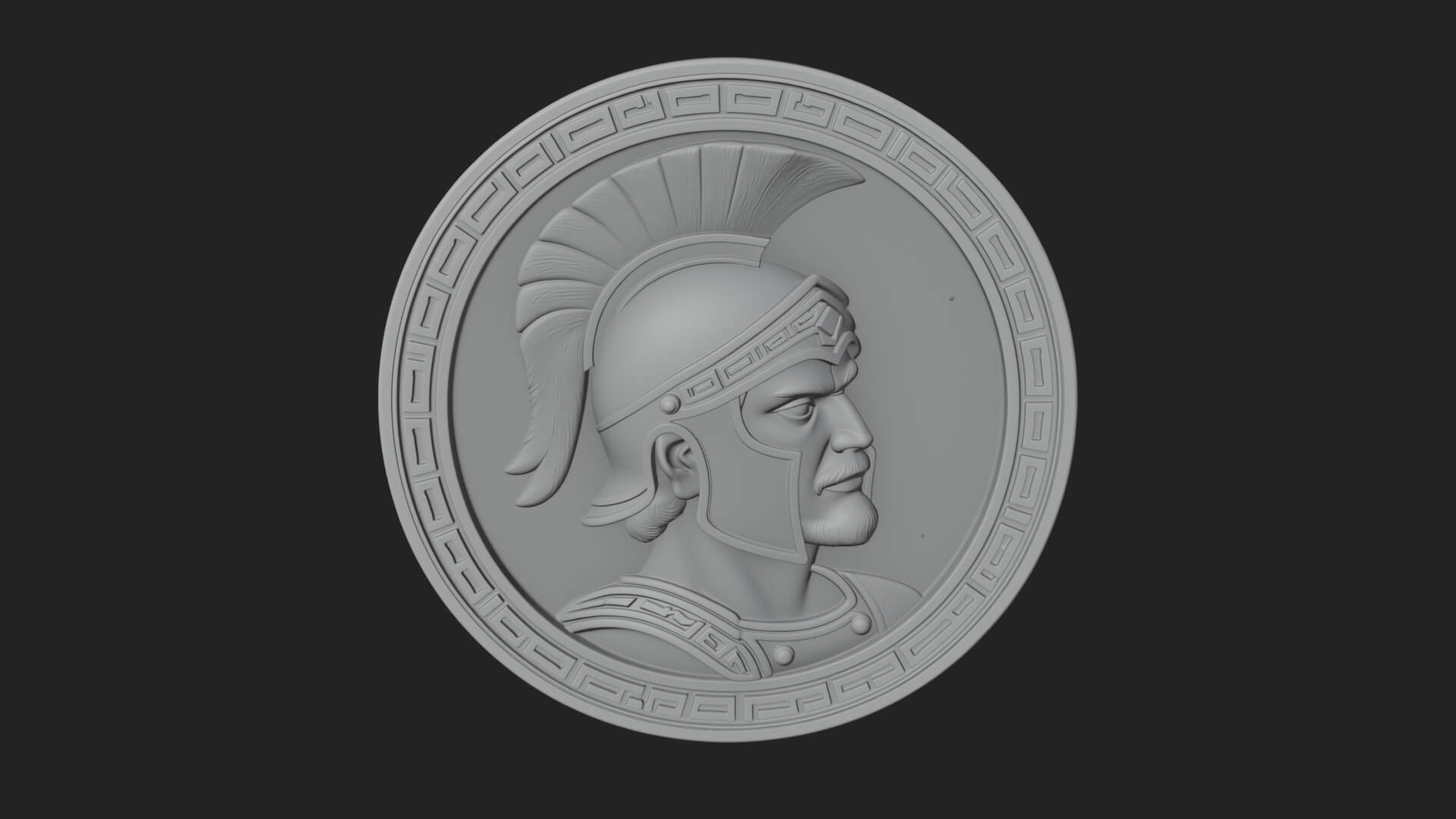 Spartan Helm Oval Plaque Design 4 3D Print Model 3D Model