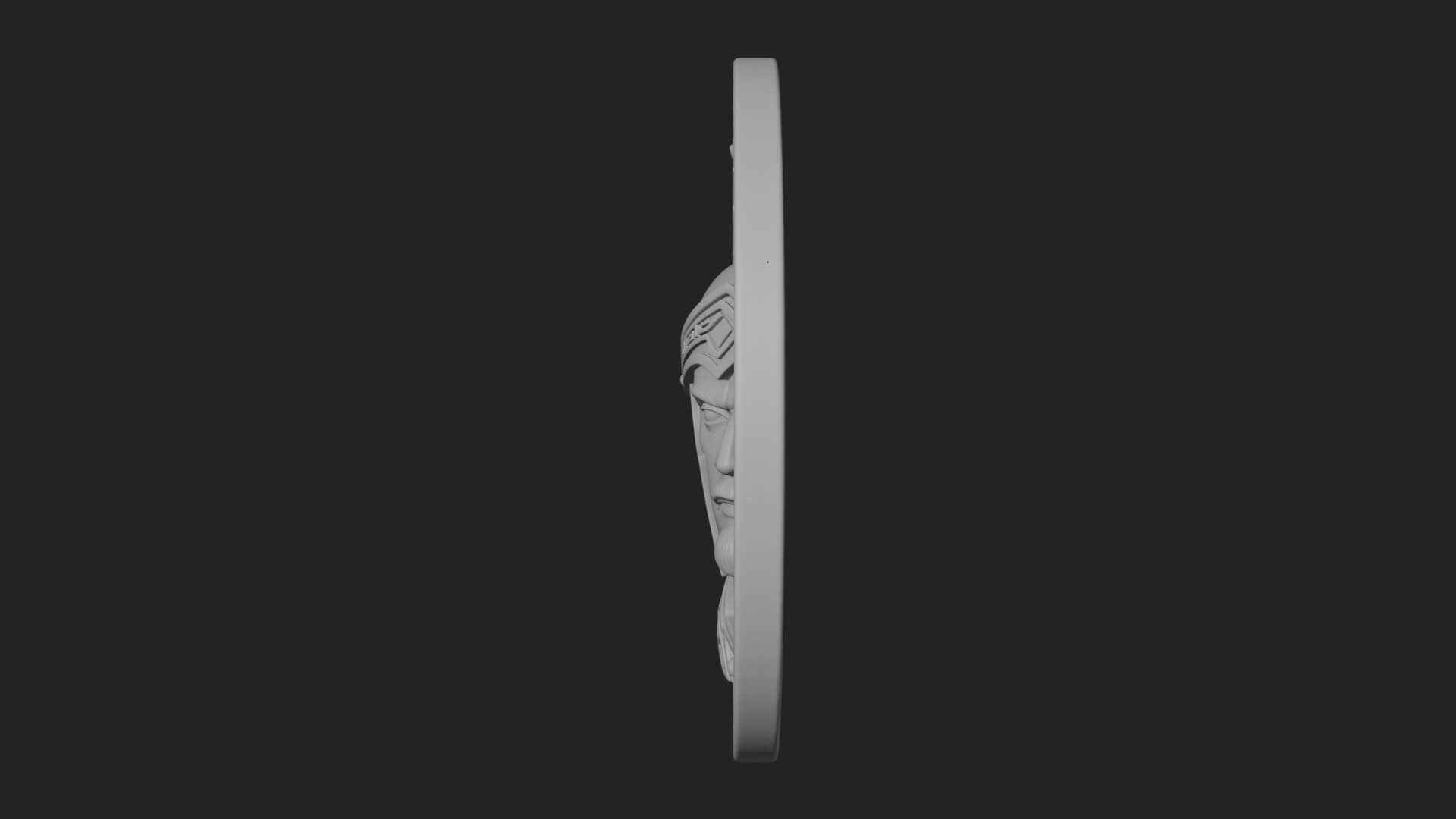 Spartan Helm Oval Plaque Design 4 3D Print Model 3D Model