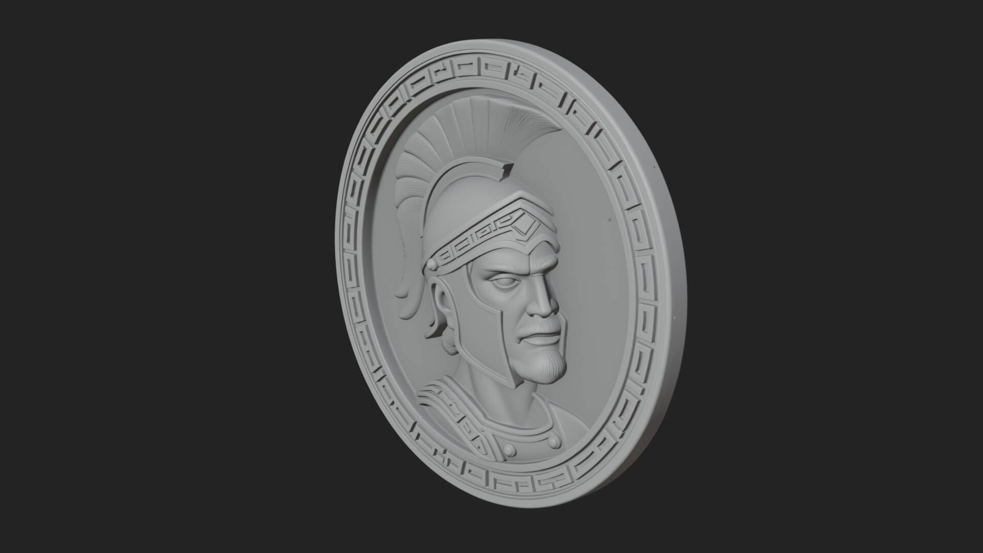 Spartan Helm Oval Plaque Design 4 3D Print Model 3D Model