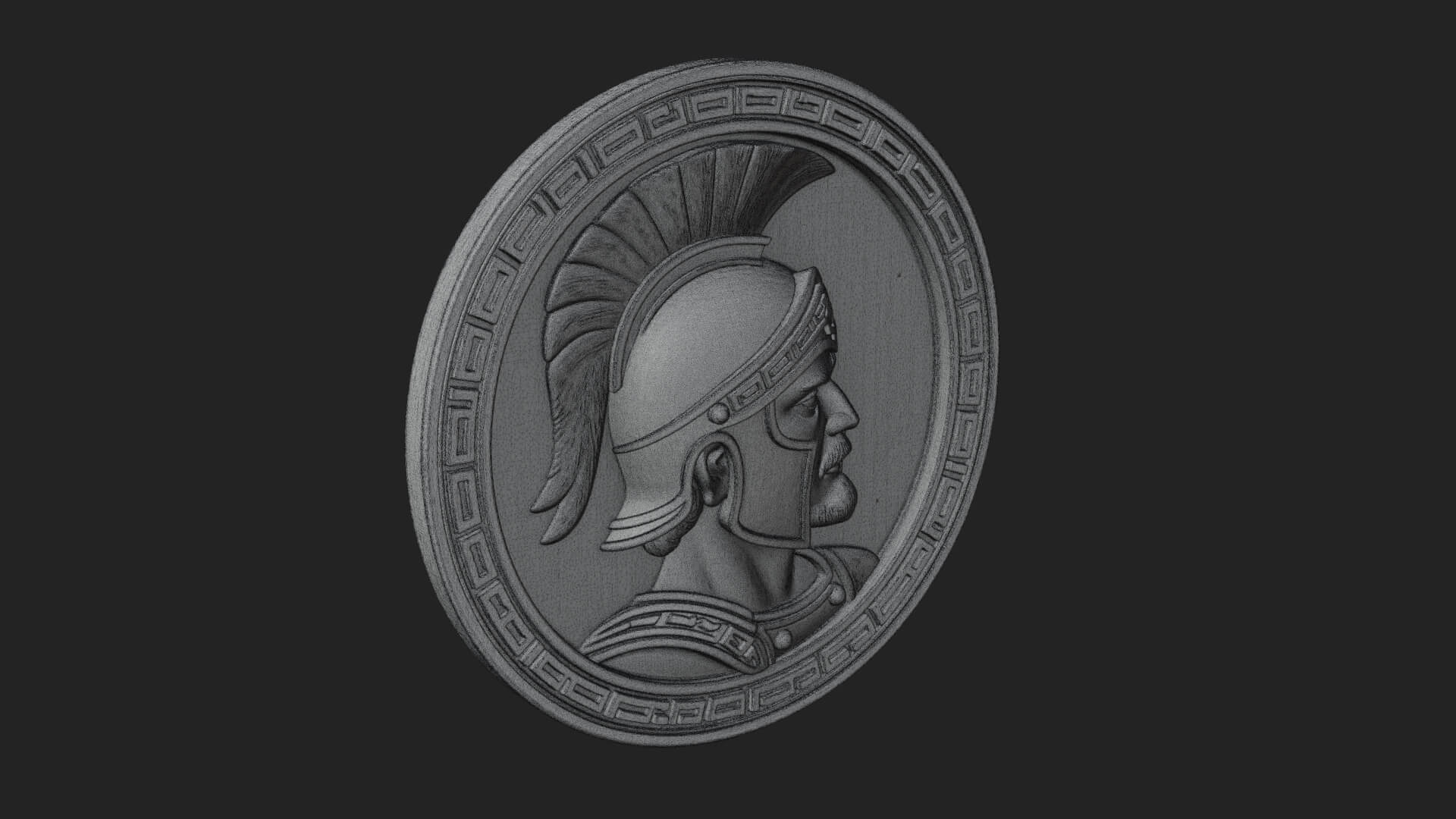 Spartan Helm Oval Plaque Design 4 3D Print Model 3D Model