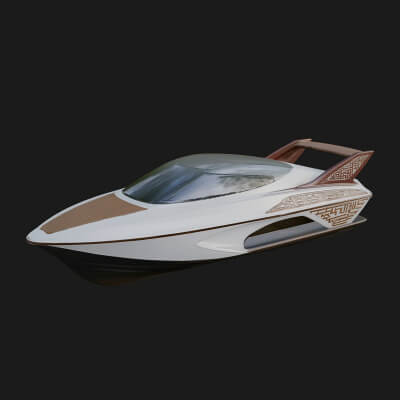 Speedboat Model Design 1 3D Print Model