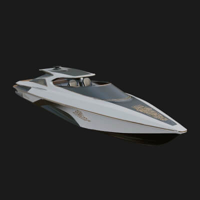 Speedboat Model Design 10 3D Print Model