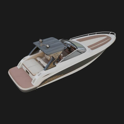 Speedboat Model Design 2 3D Print Model