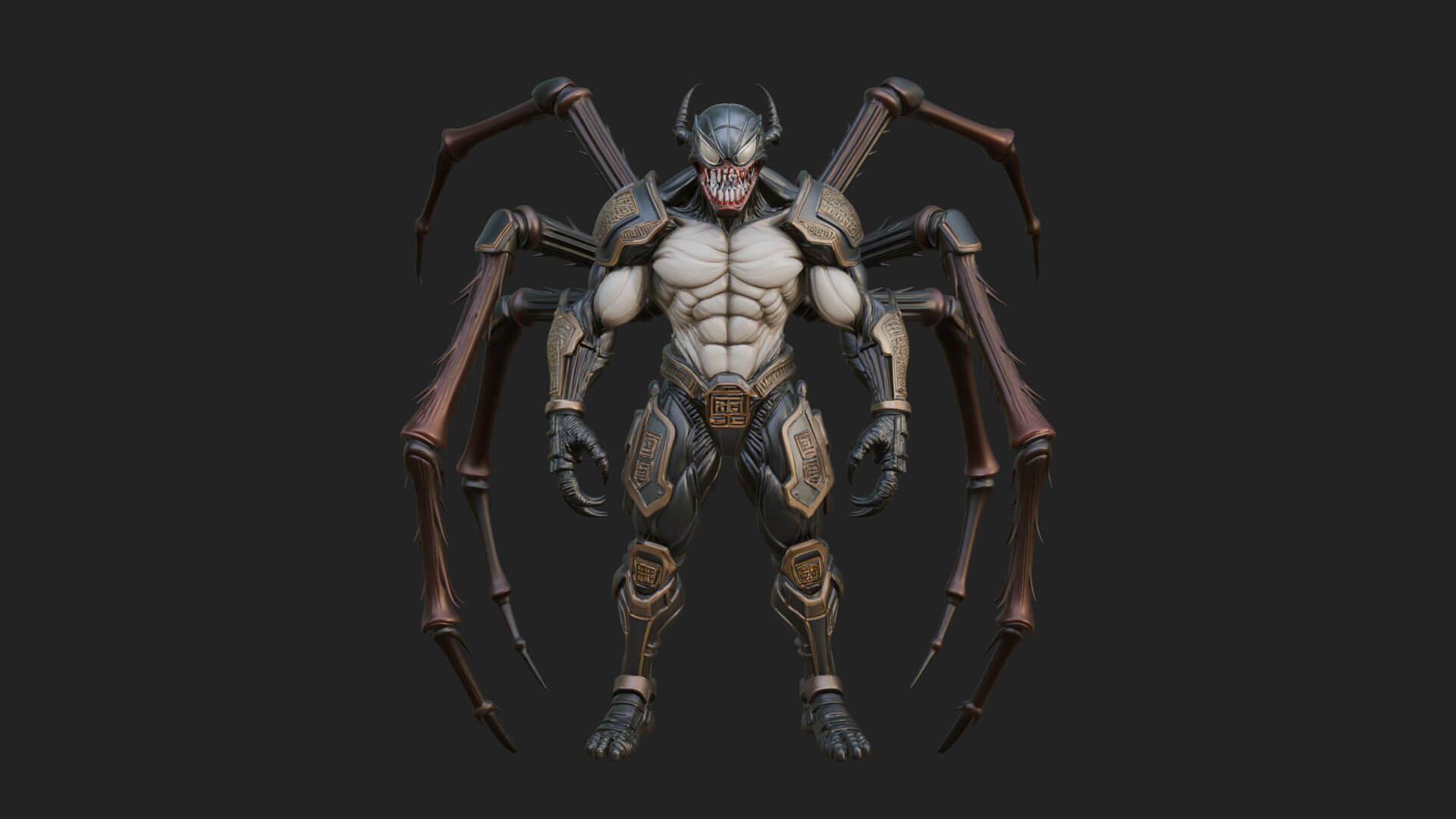 Spider-Legged Demon Statue Design 1 3D Print Model 3D Model