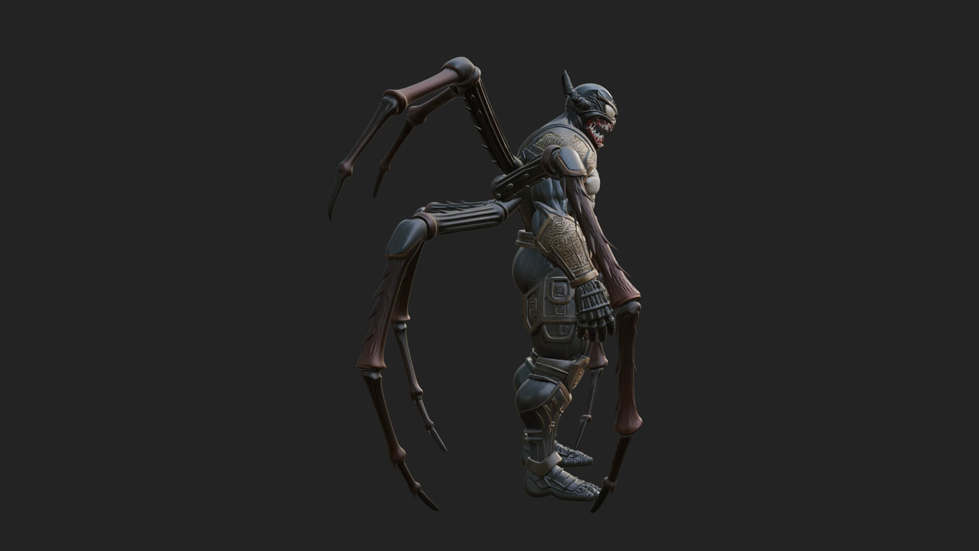 Spider-Legged Demon Statue Design 1 3D Print Model 3D Model