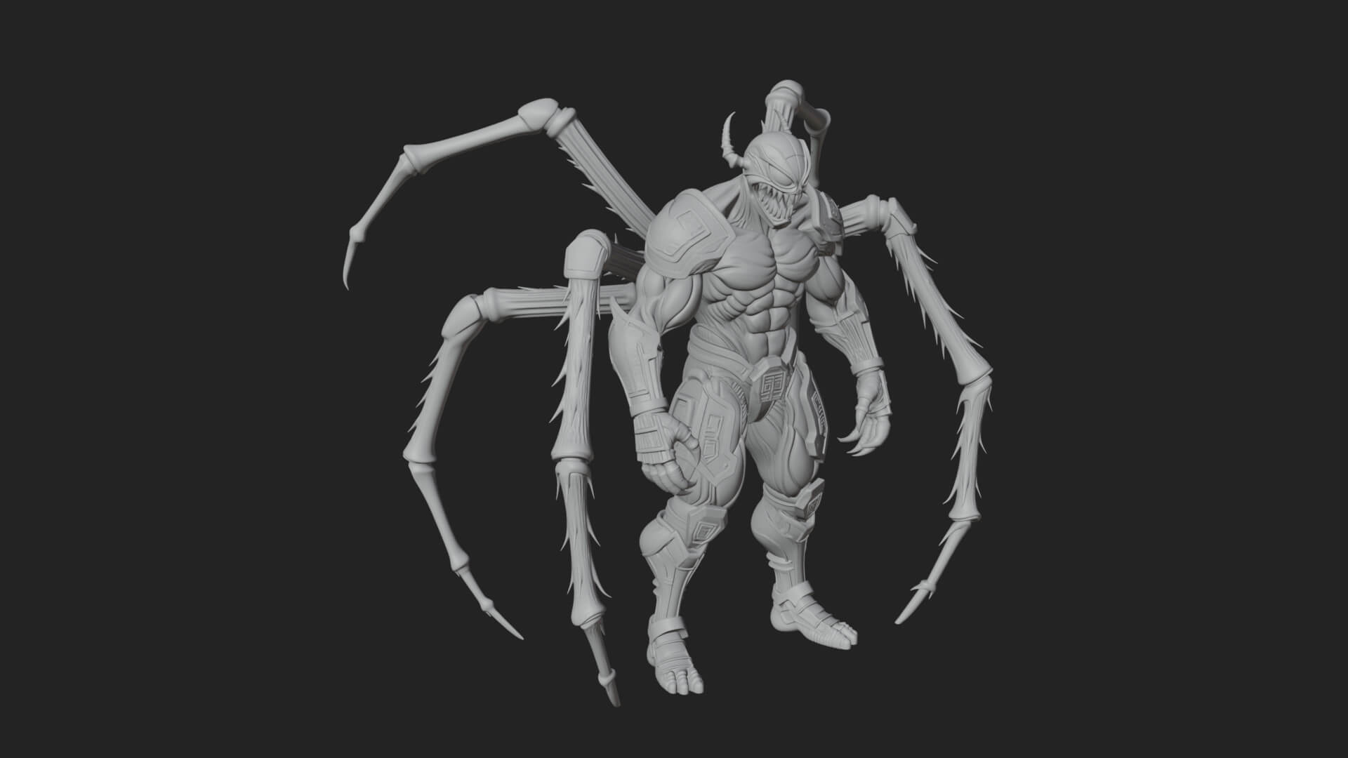 Spider-Legged Demon Statue Design 1 3D Print Model 3D Model