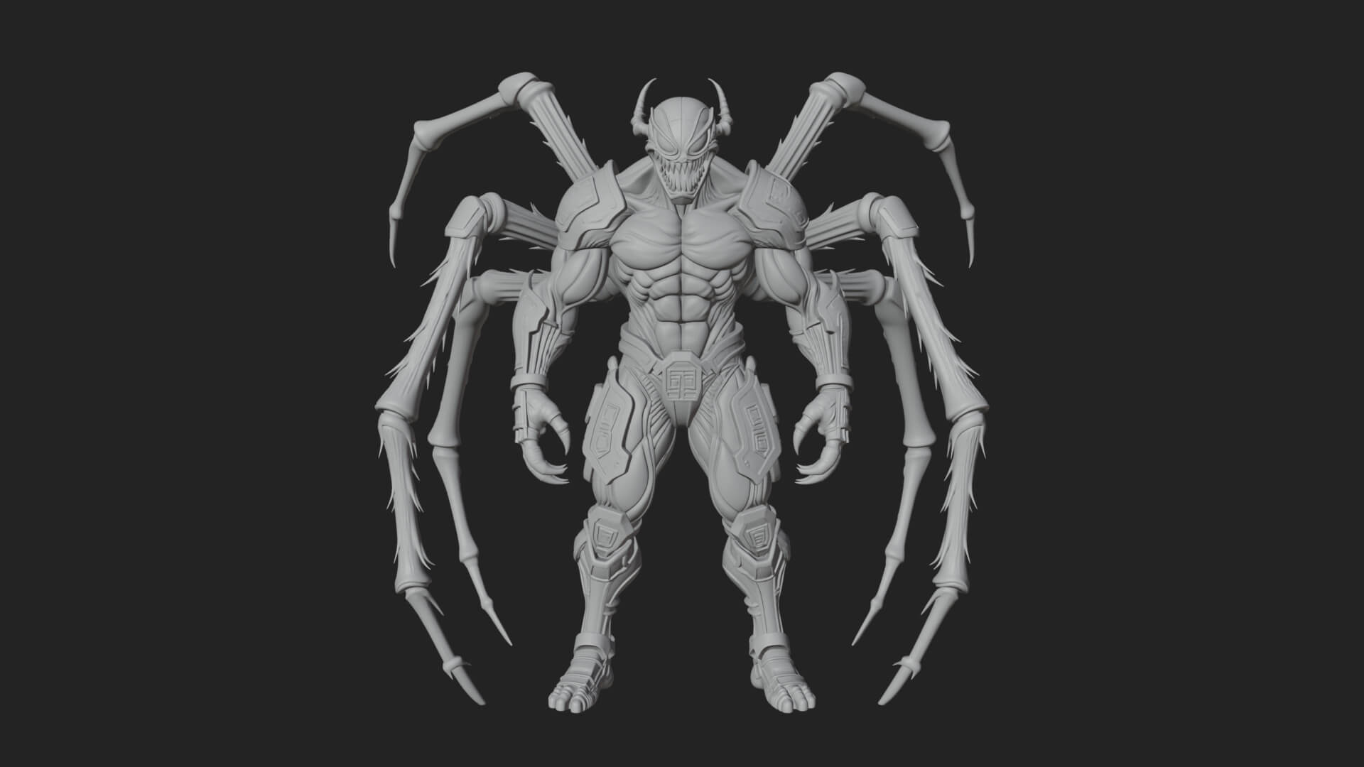 Spider-Legged Demon Statue Design 1 3D Print Model 3D Model