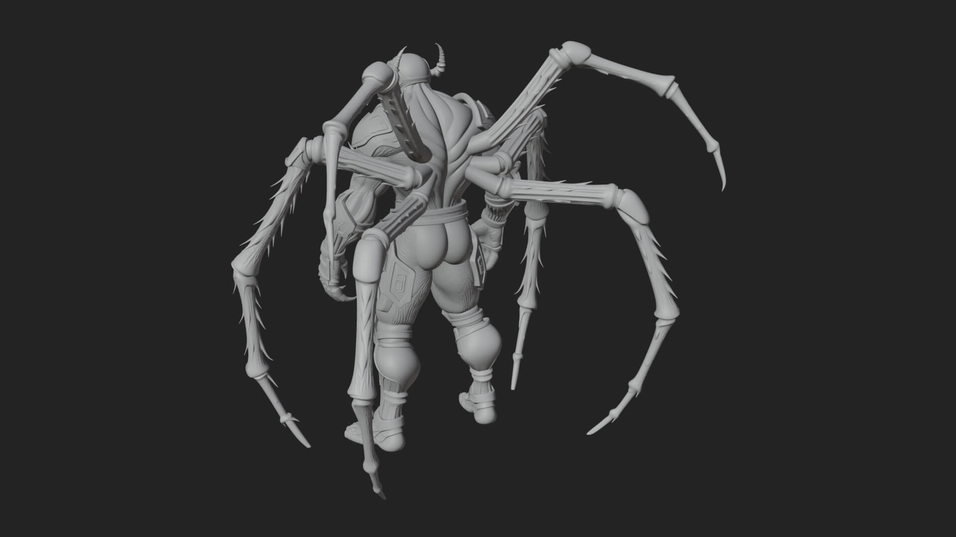 Spider-Legged Demon Statue Design 1 3D Print Model 3D Model