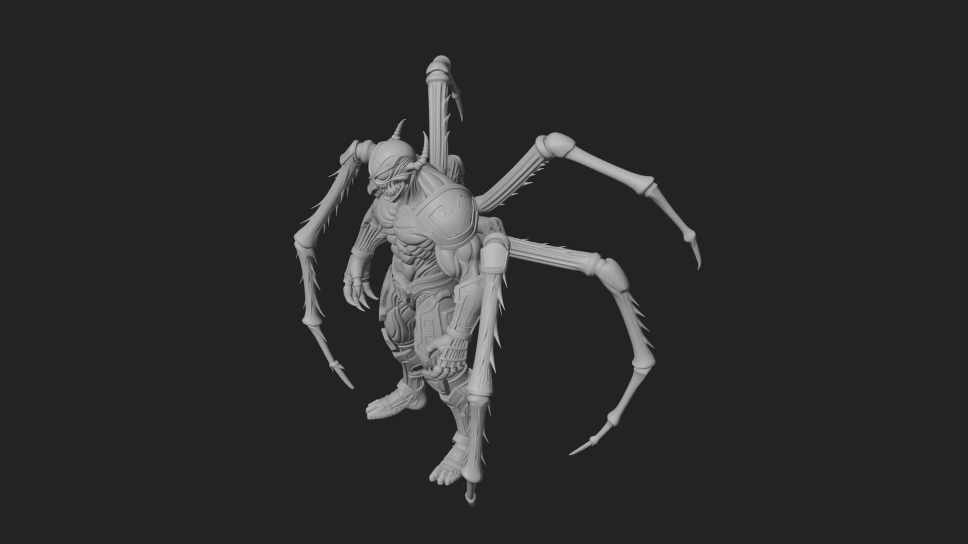 Spider-Legged Demon Statue Design 1 3D Print Model 3D Model