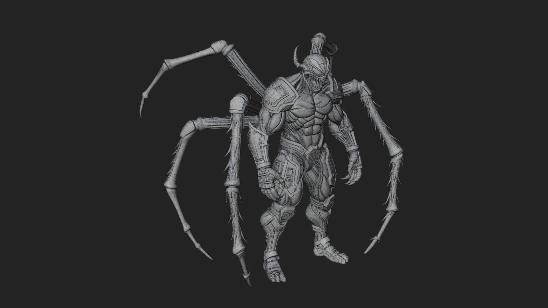Spider-Legged Demon Statue Design 1 3D Print Model 3D Model