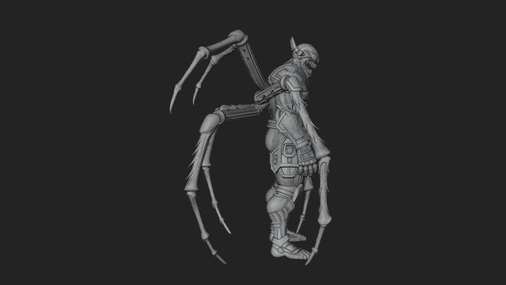 Spider-Legged Demon Statue Design 1 3D Print Model 3D Model