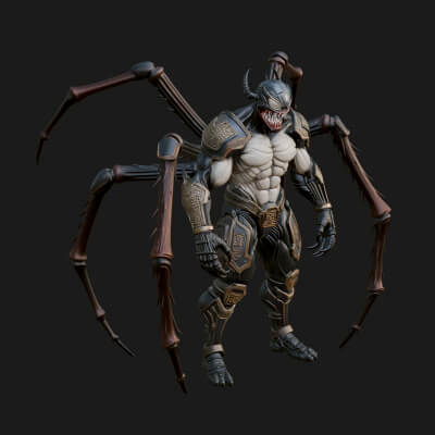 Spider-Legged Demon Statue Design 1 3D Print Model