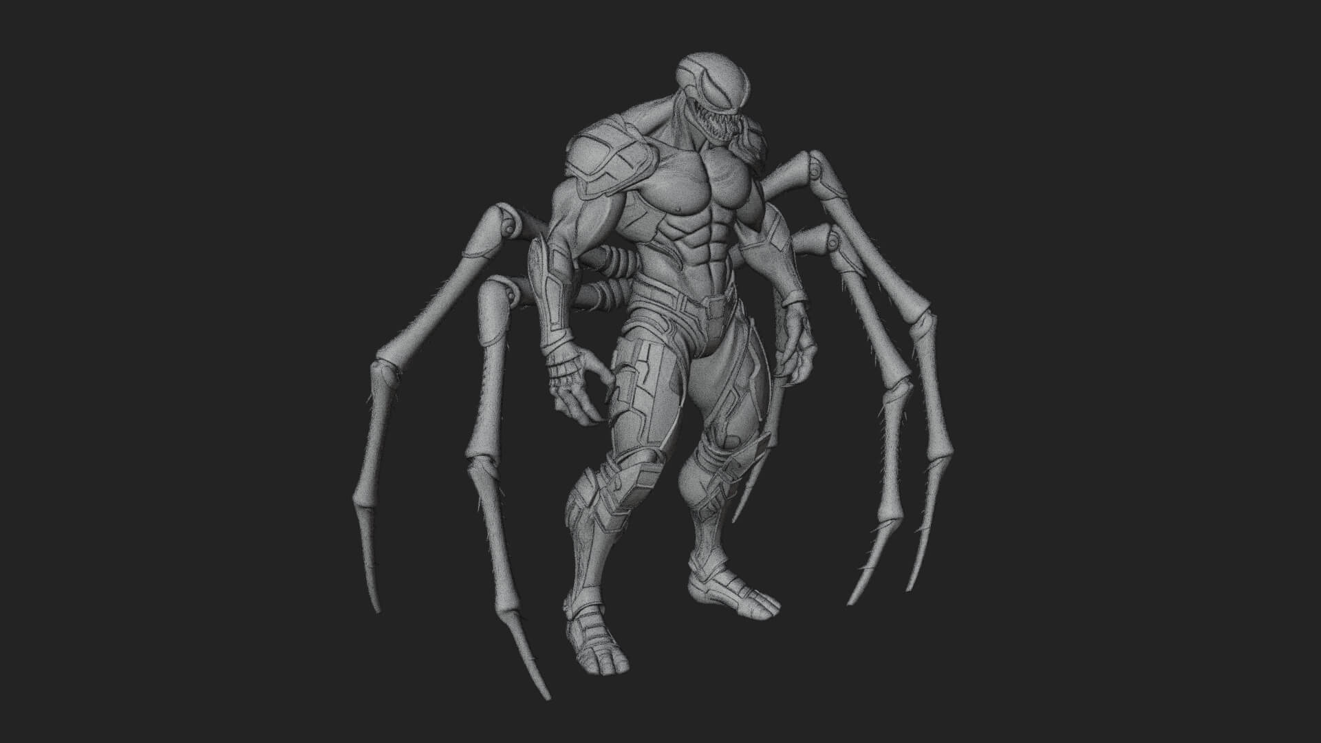 Spider-Legged Demon Statue Design 12 3D Print Model 3D Model