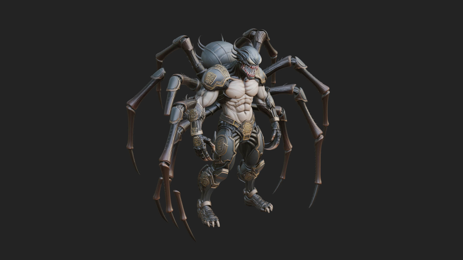 Spider-Legged Demon Statue Design 13 3D Print Model 3D Model