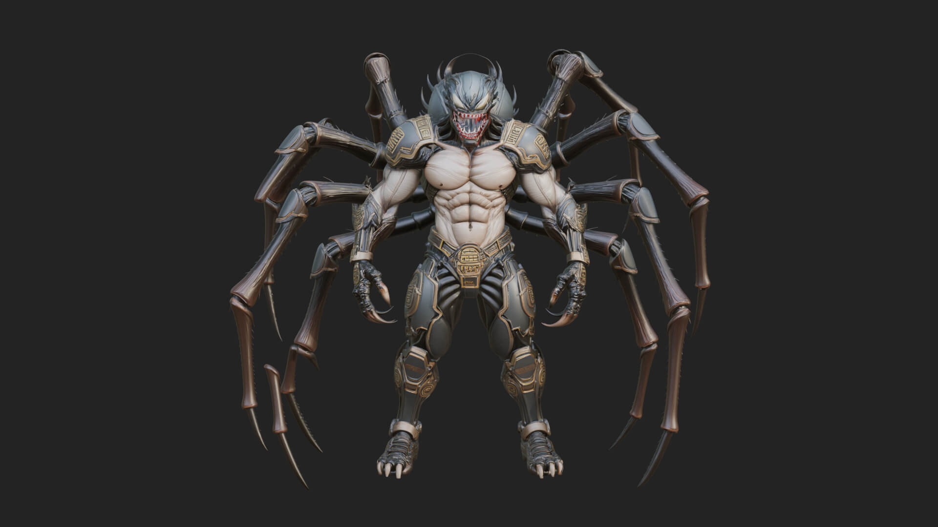 Spider-Legged Demon Statue Design 13 3D Print Model 3D Model