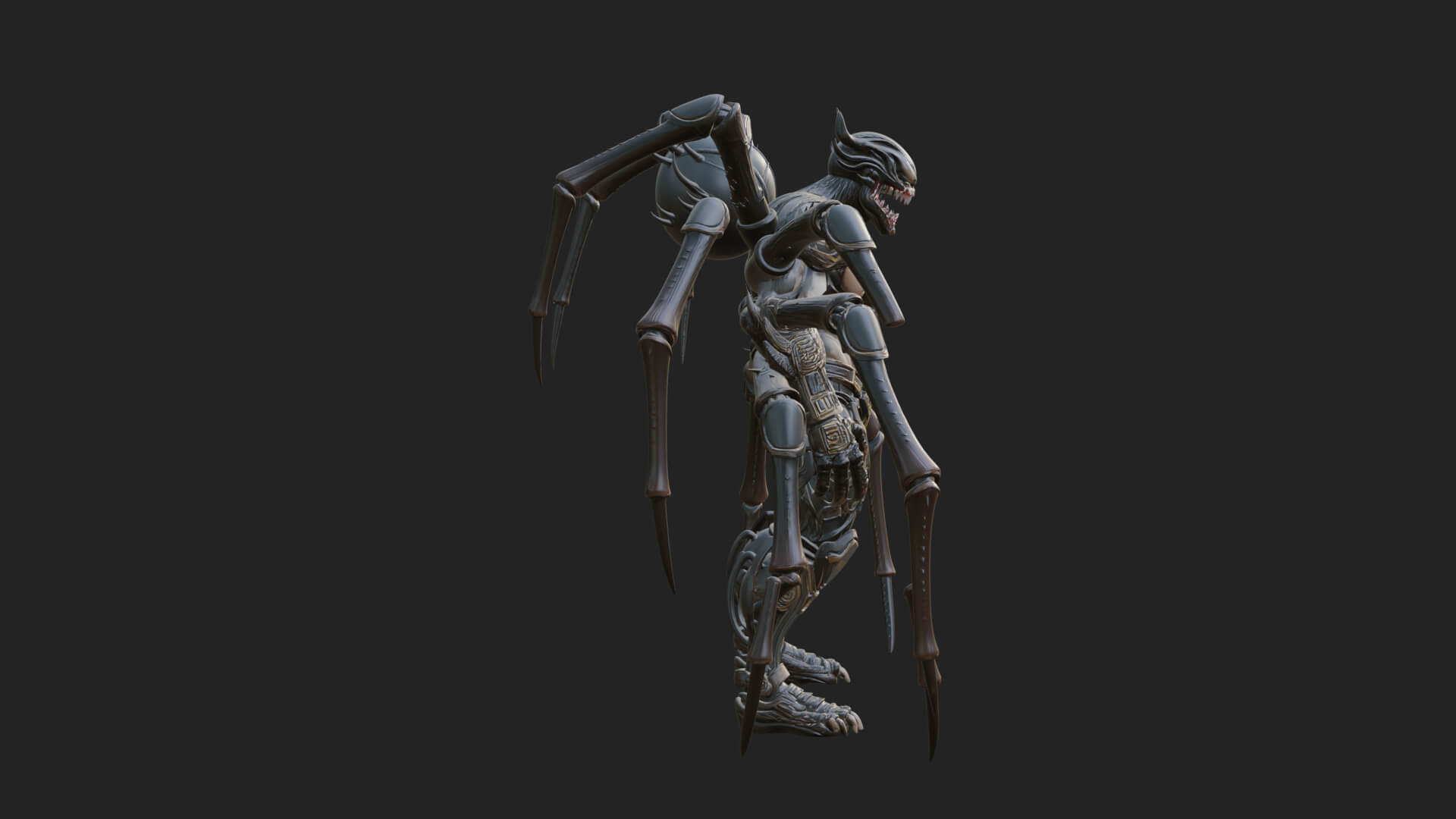 Spider-Legged Demon Statue Design 13 3D Print Model 3D Model