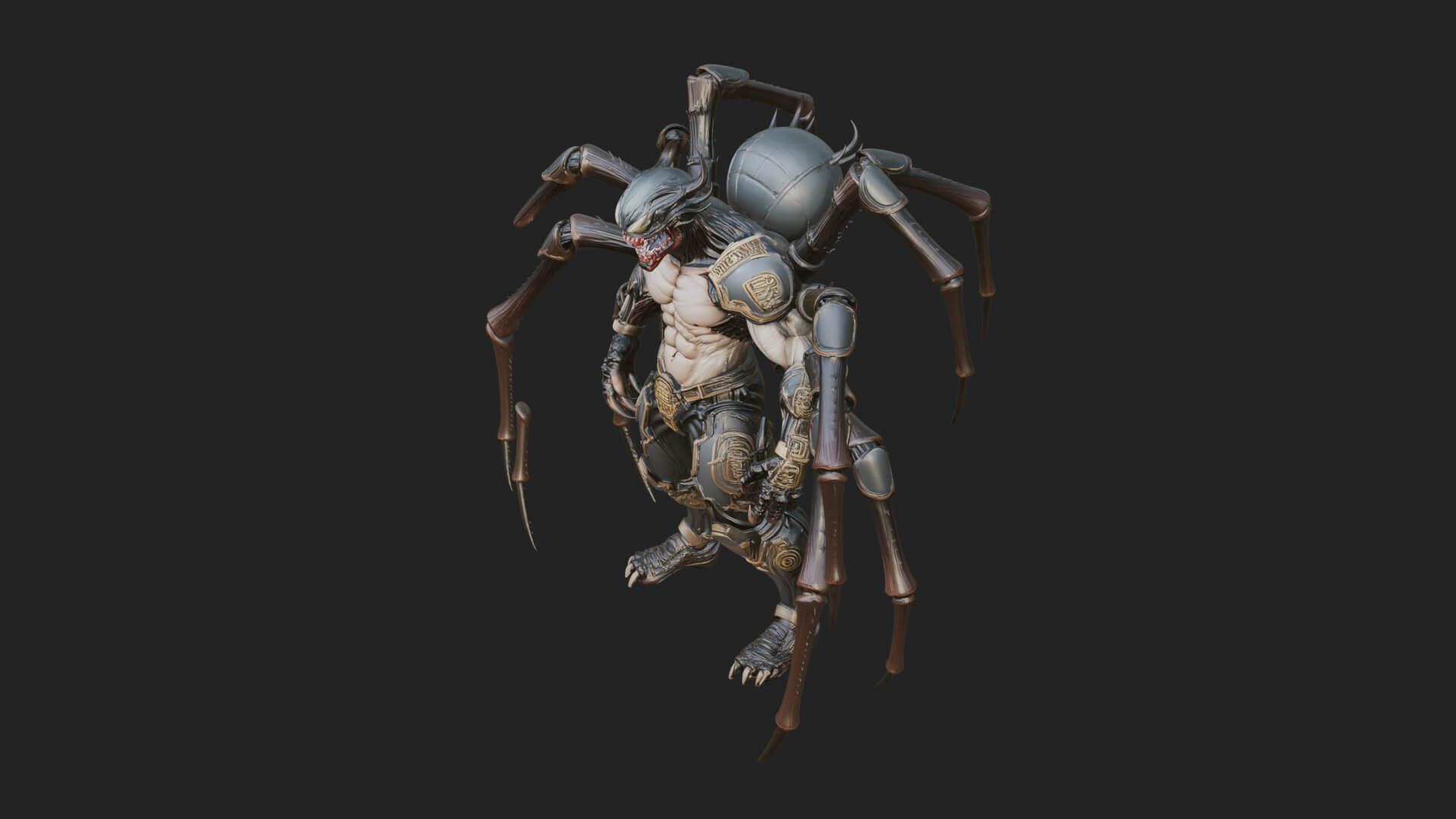Spider-Legged Demon Statue Design 13 3D Print Model 3D Model