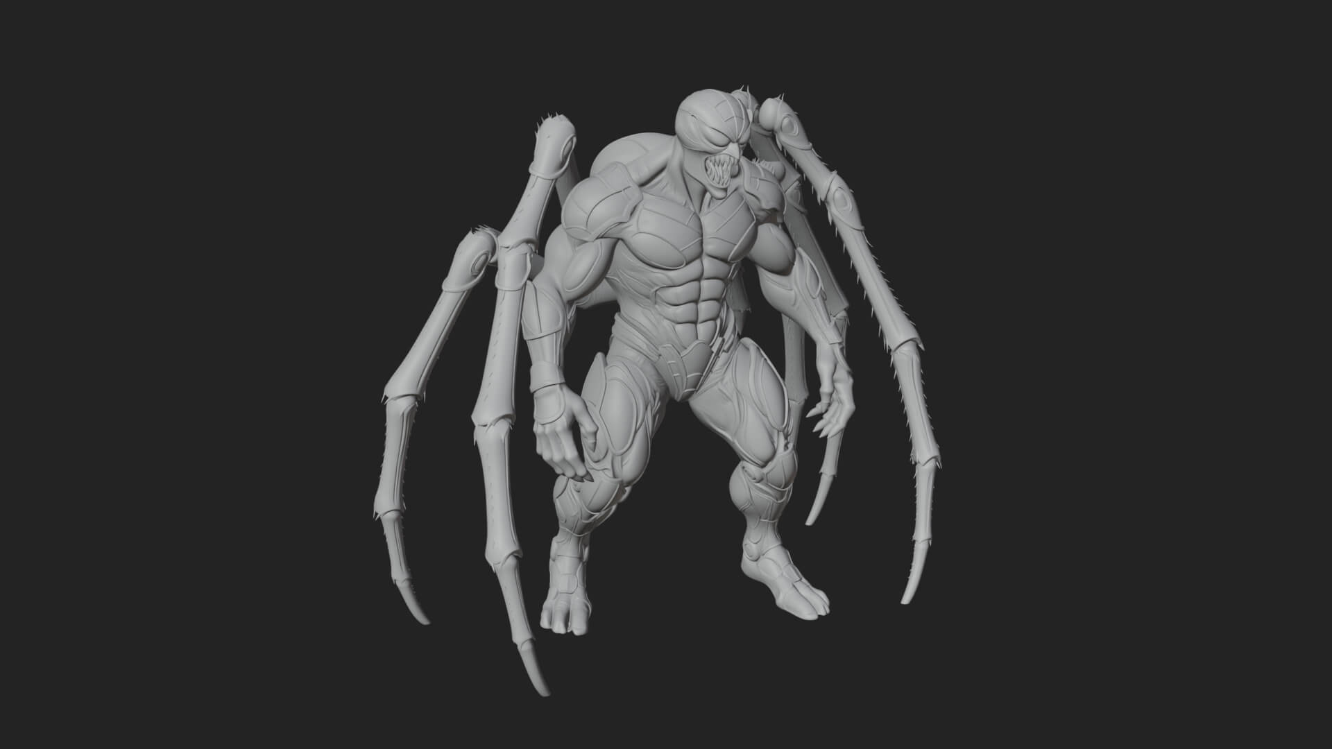 Spider-Legged Demon Statue Design 14 3D Print Model 3D Model