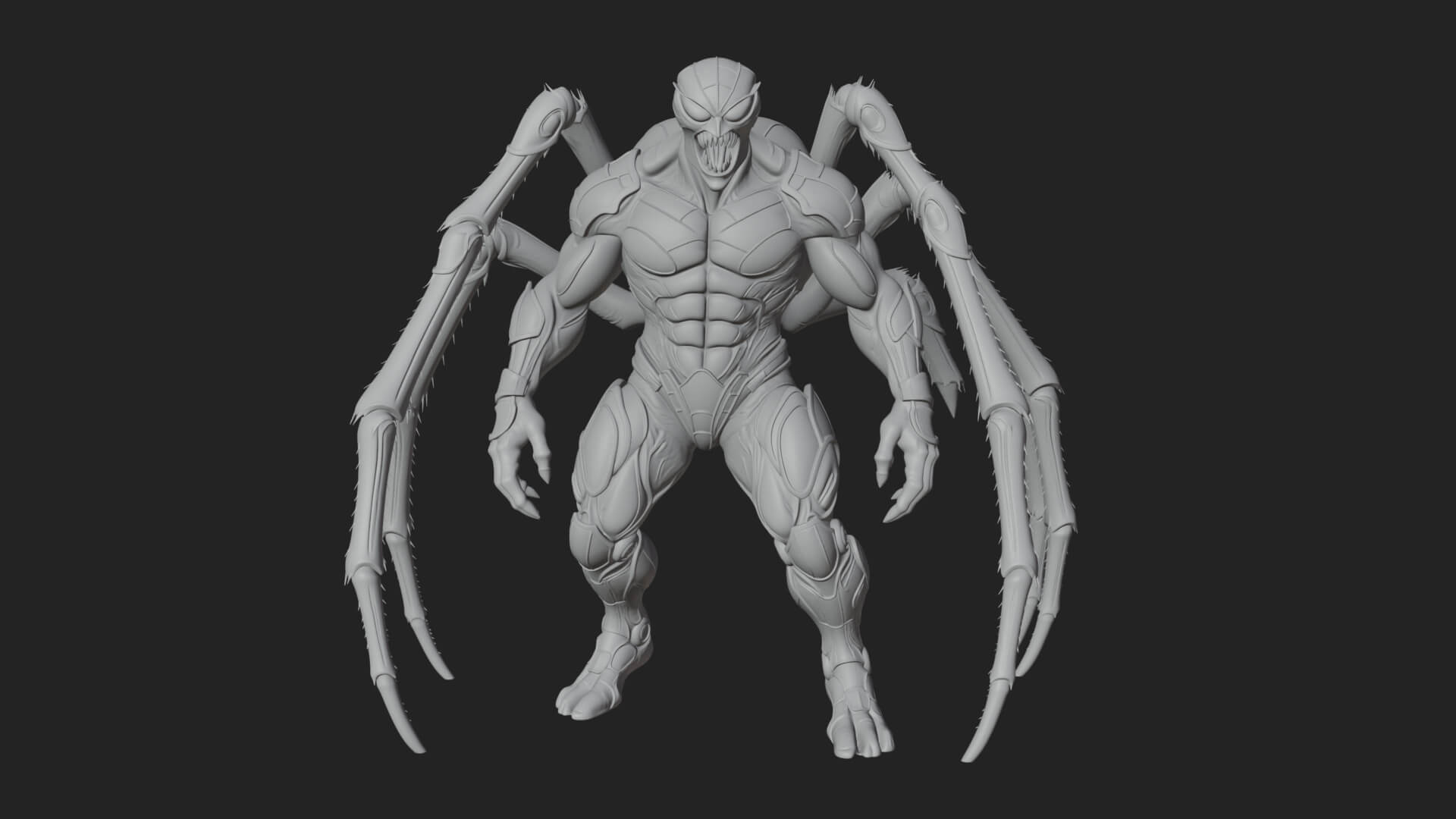 Spider-Legged Demon Statue Design 14 3D Print Model 3D Model