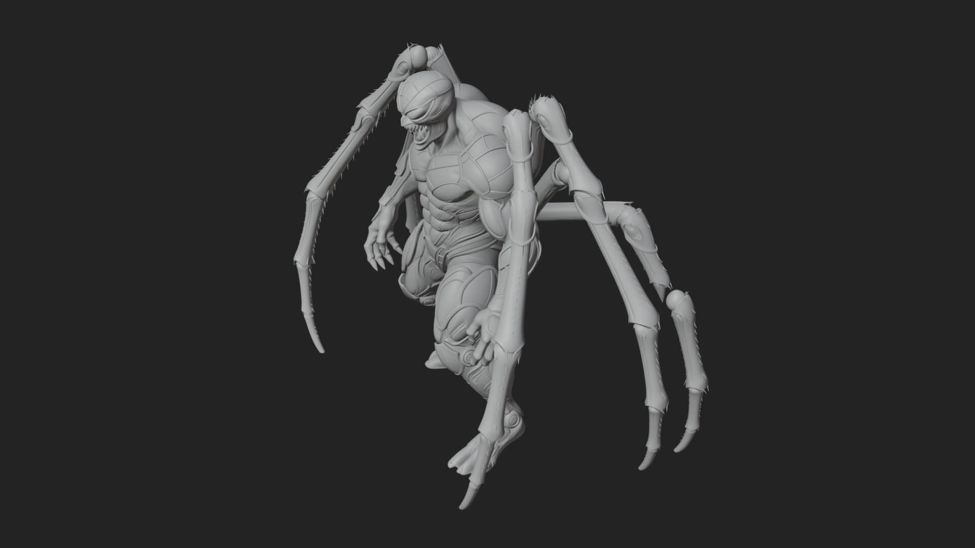Spider-Legged Demon Statue Design 14 3D Print Model 3D Model