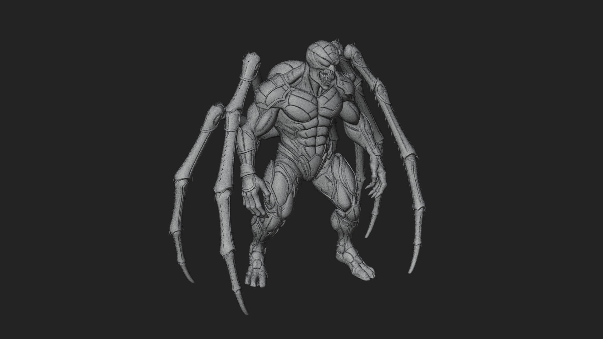 Spider-Legged Demon Statue Design 14 3D Print Model 3D Model