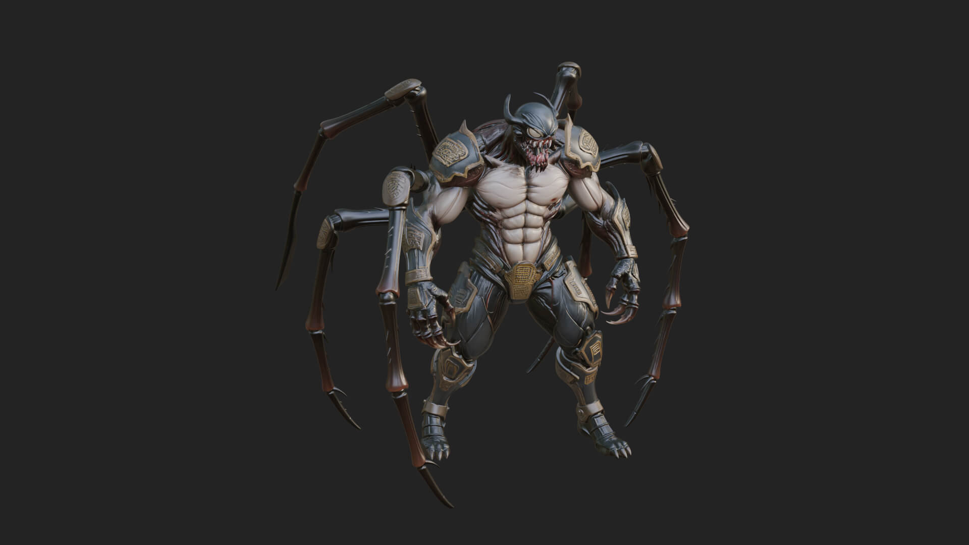 Spider-Legged Demon Statue Design 15 3D Print Model 3D Model