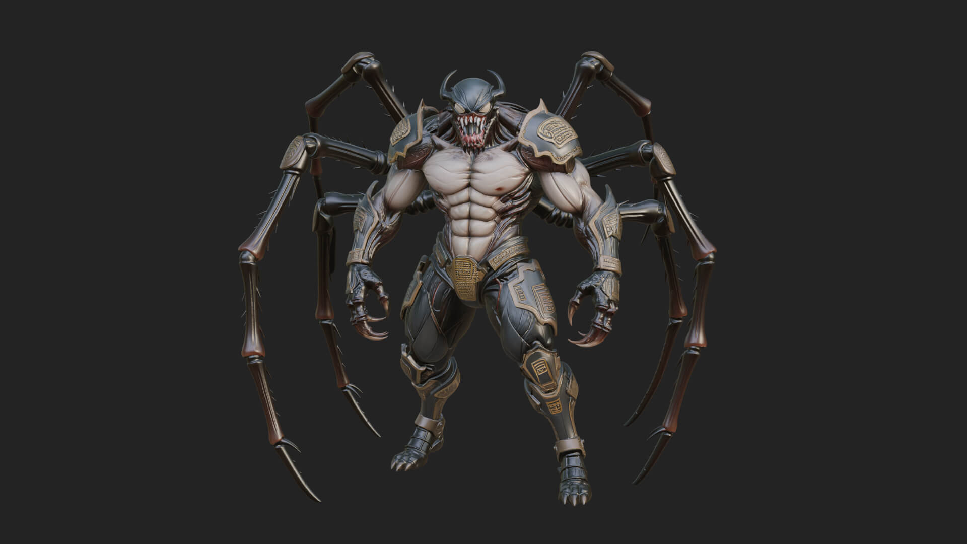 Spider-Legged Demon Statue Design 15 3D Print Model 3D Model