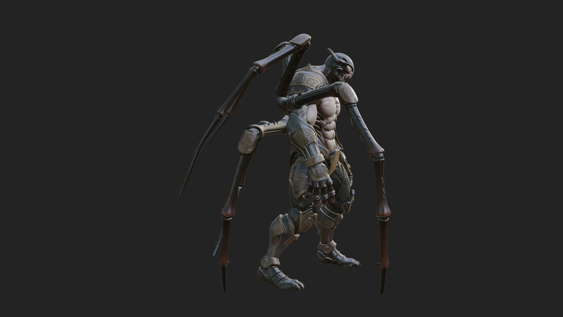 Spider-Legged Demon Statue Design 15 3D Print Model 3D Model