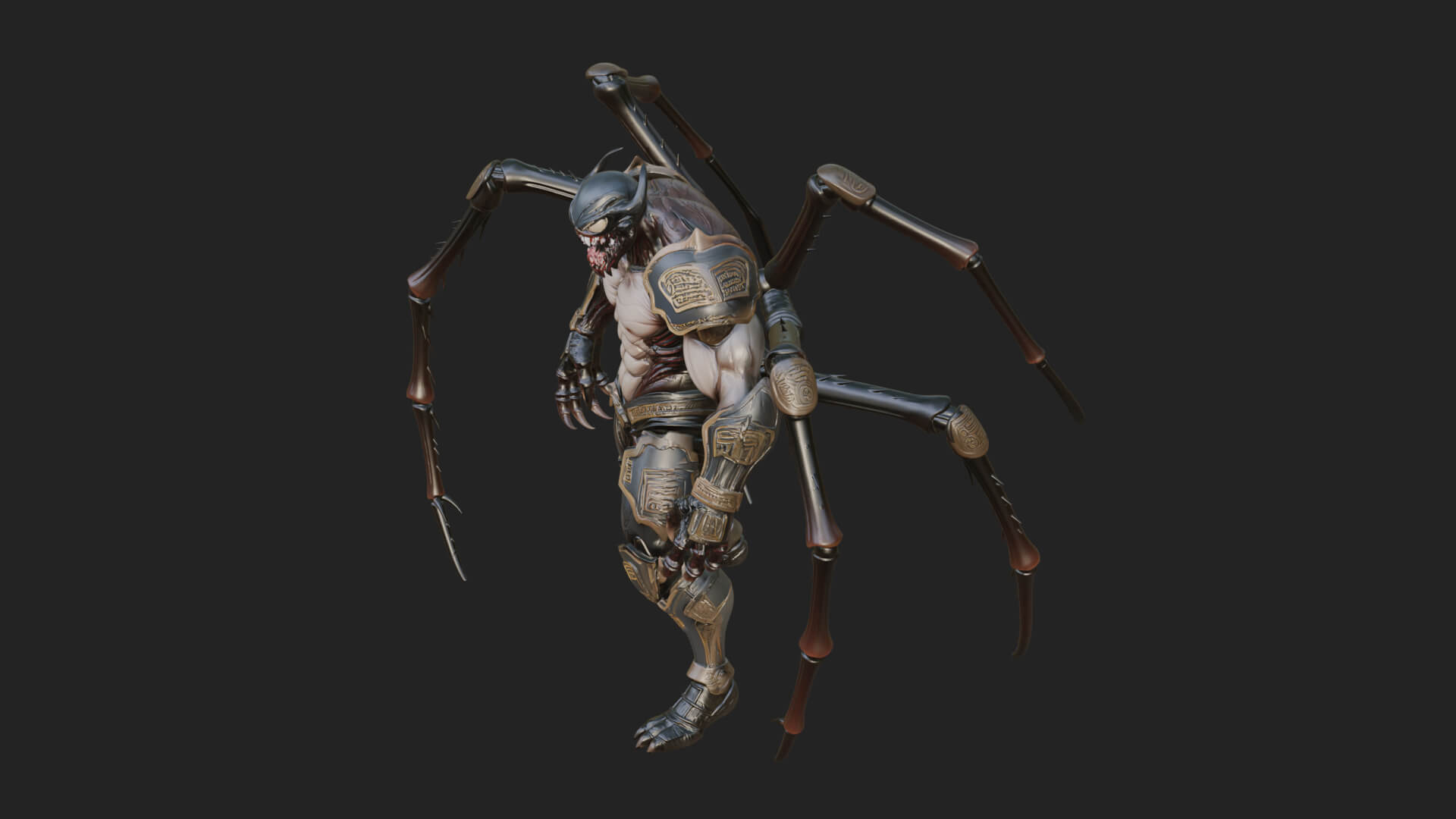 Spider-Legged Demon Statue Design 15 3D Print Model 3D Model